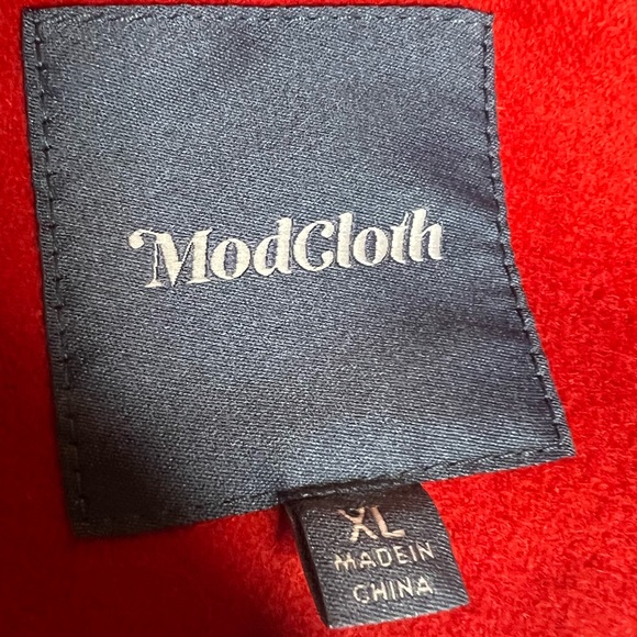 ModCloth Retro Red & White Pea Coat - Picture 6 of 7